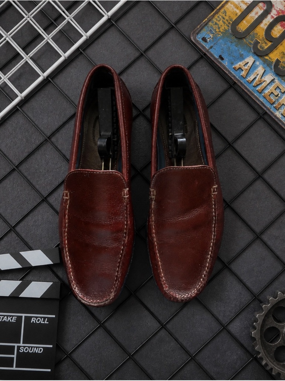 Sebago Men's Brown Leather Slip-On Loafers
